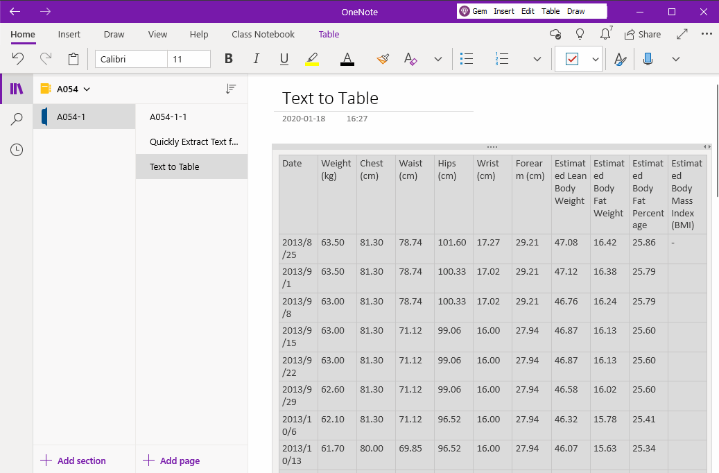 Build a table