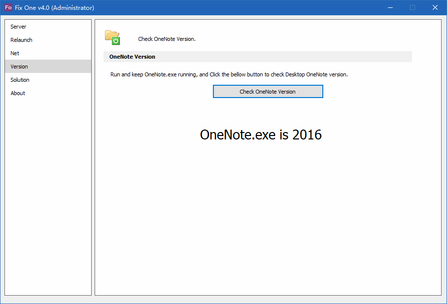 Check the OneNote.exe Version
