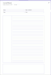 Cornell Note Template with Fields