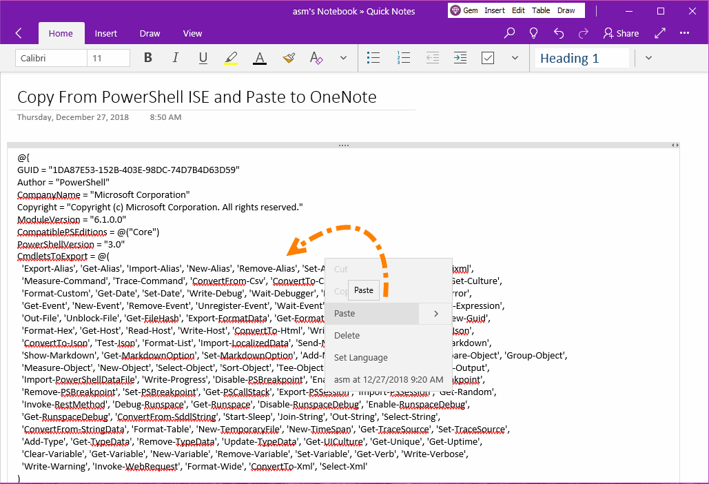 Code Loses Color After Pasted to OneNote 
