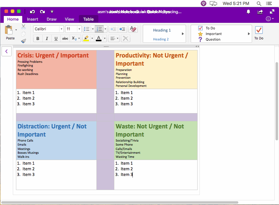 onenote notebook templates