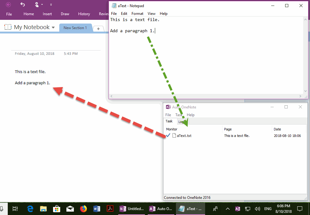 Sync, Refresh Text File Contents to OneNote Page