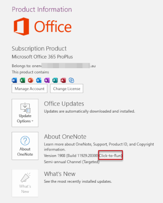 Click-to-Run OneNote 