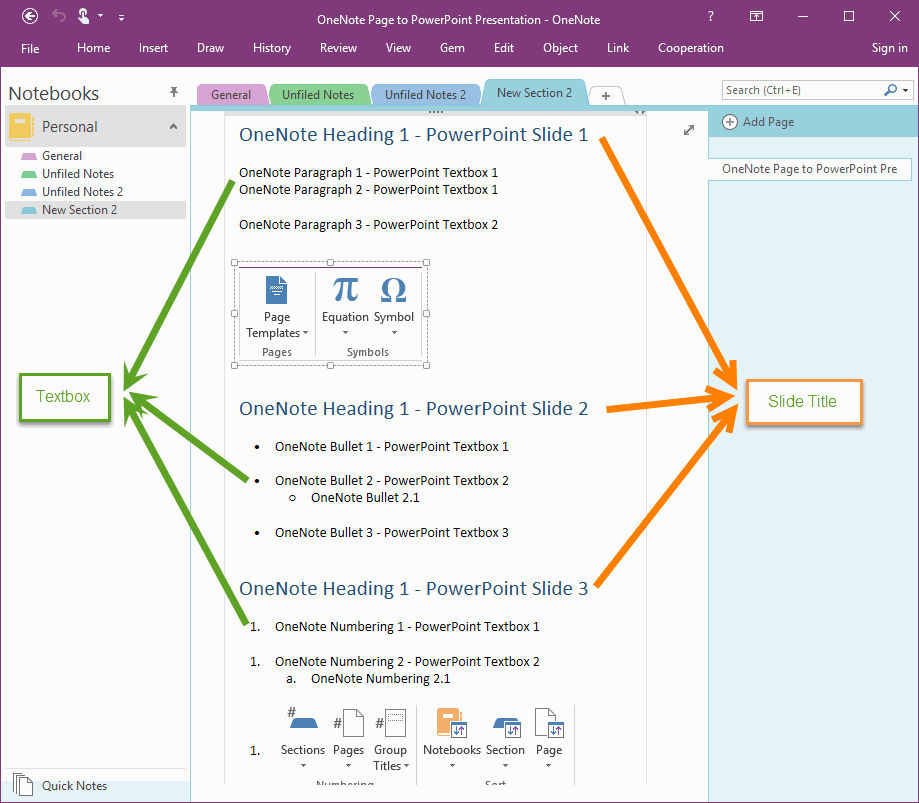 Write Draft for PowerPoint in OneNote 