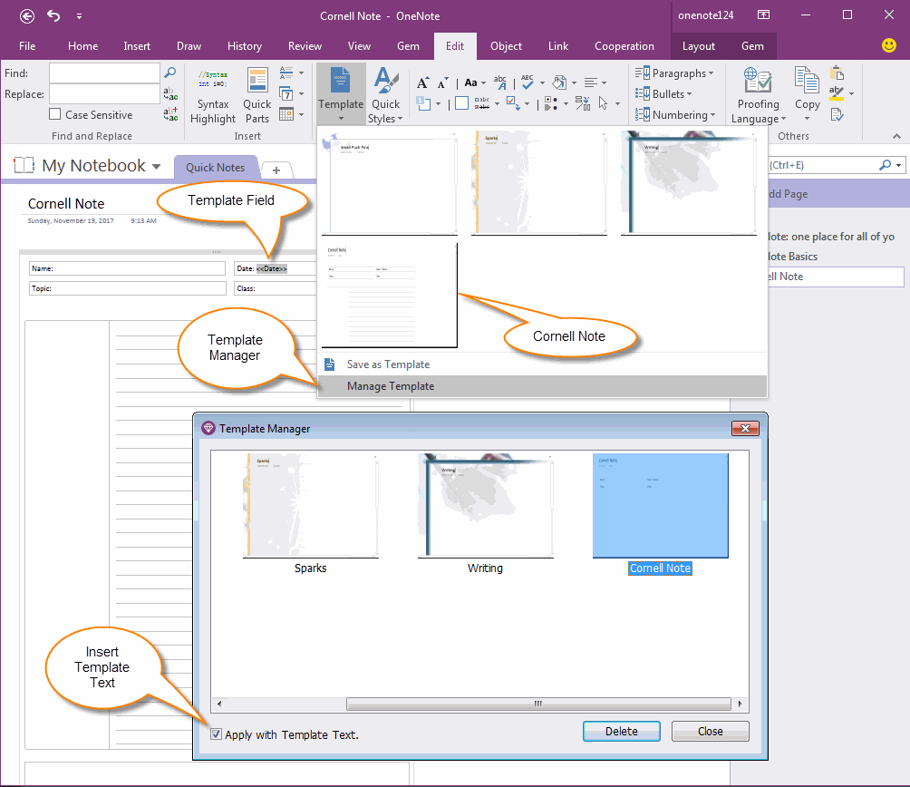 how-to-use-gem-s-cornell-note-template-with-fields-in-onenote-office-onenote-gem-add-ins