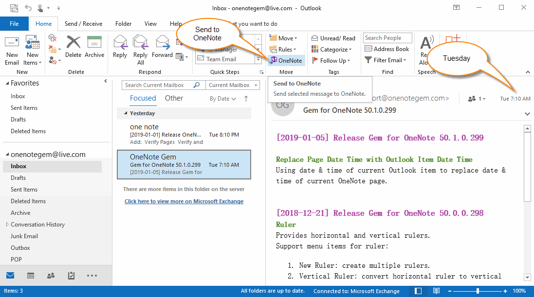 Exe Change Onenote Page Date Time To Outlook Item Date Time After Send To Onenote Office Onenote Gem Add Ins