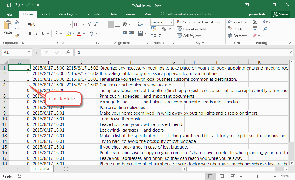 Open .CSV File by Excel