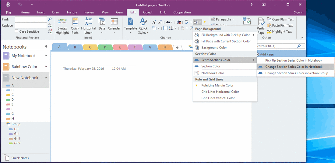 Change Sections Color of another Notebook