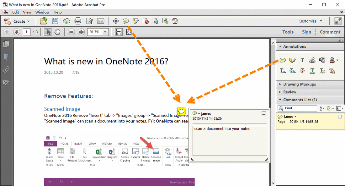 fest type Vittig Add Sticky Note in OneNote Page, Similar to Acrobat Comment - Office OneNote  Gem Add-Ins