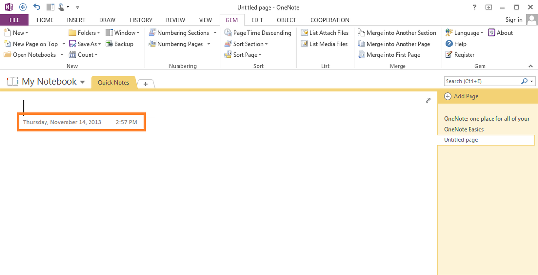 onenote gem add-ins. this