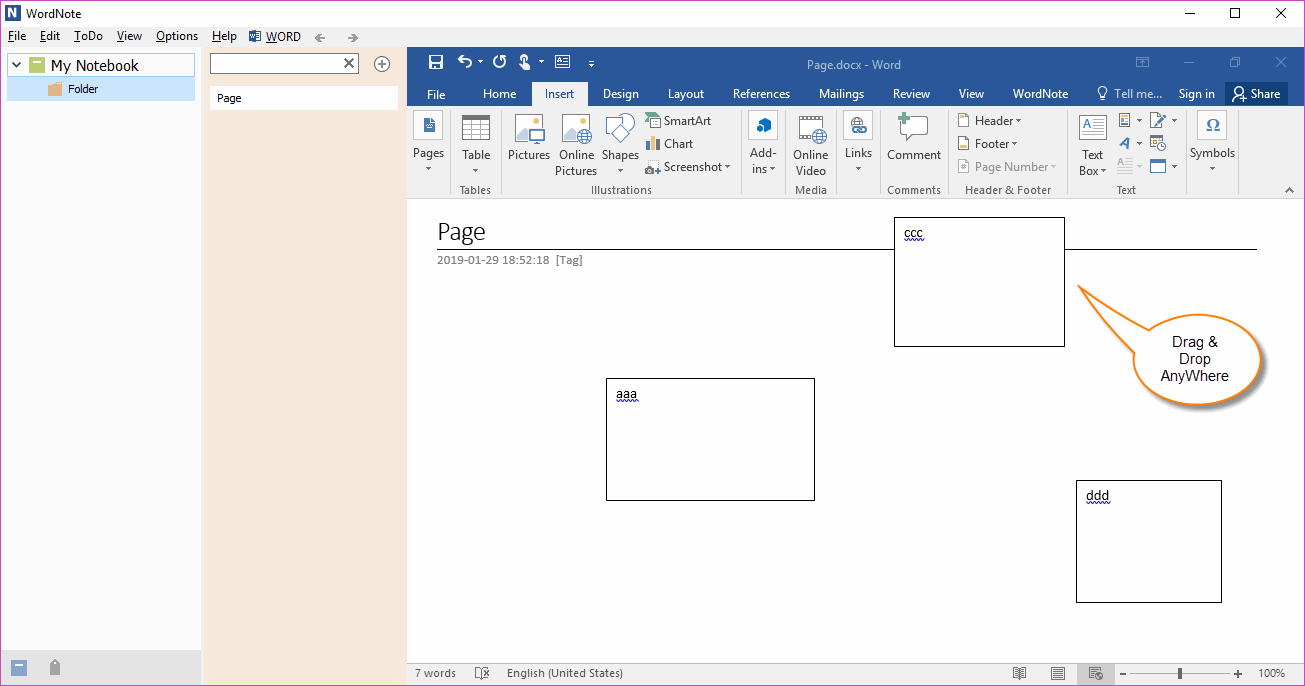 Move the Text Box to Any Location in the Document 