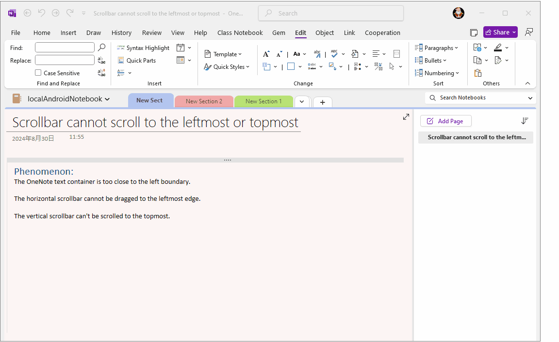 Fixed scrollbars not scrolling to the leftmost and topmost