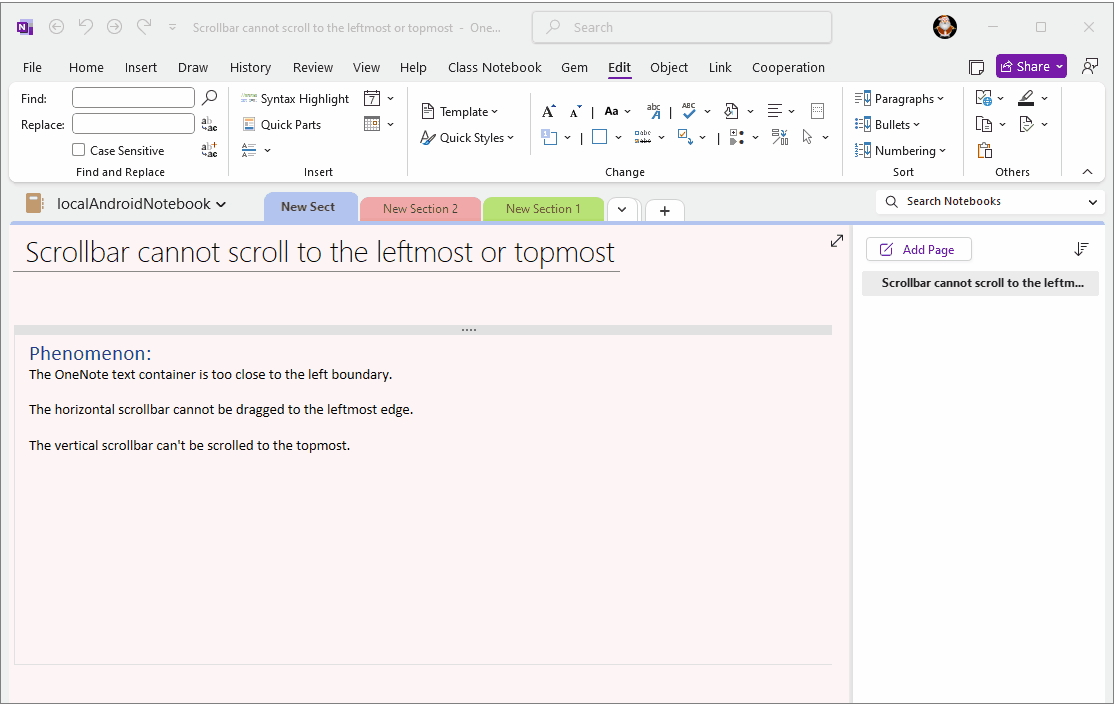 Scrollbars Cannot Scrolling to the Leftmost and Topmost