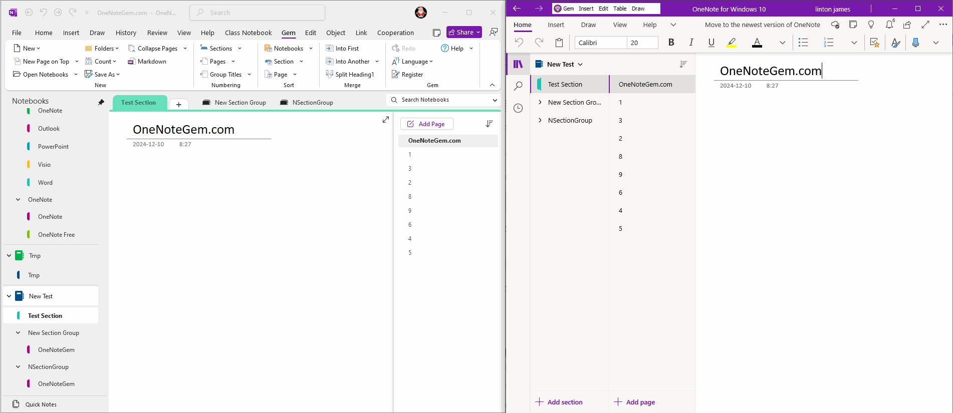 By default, OneNote doesn't sort pages in section