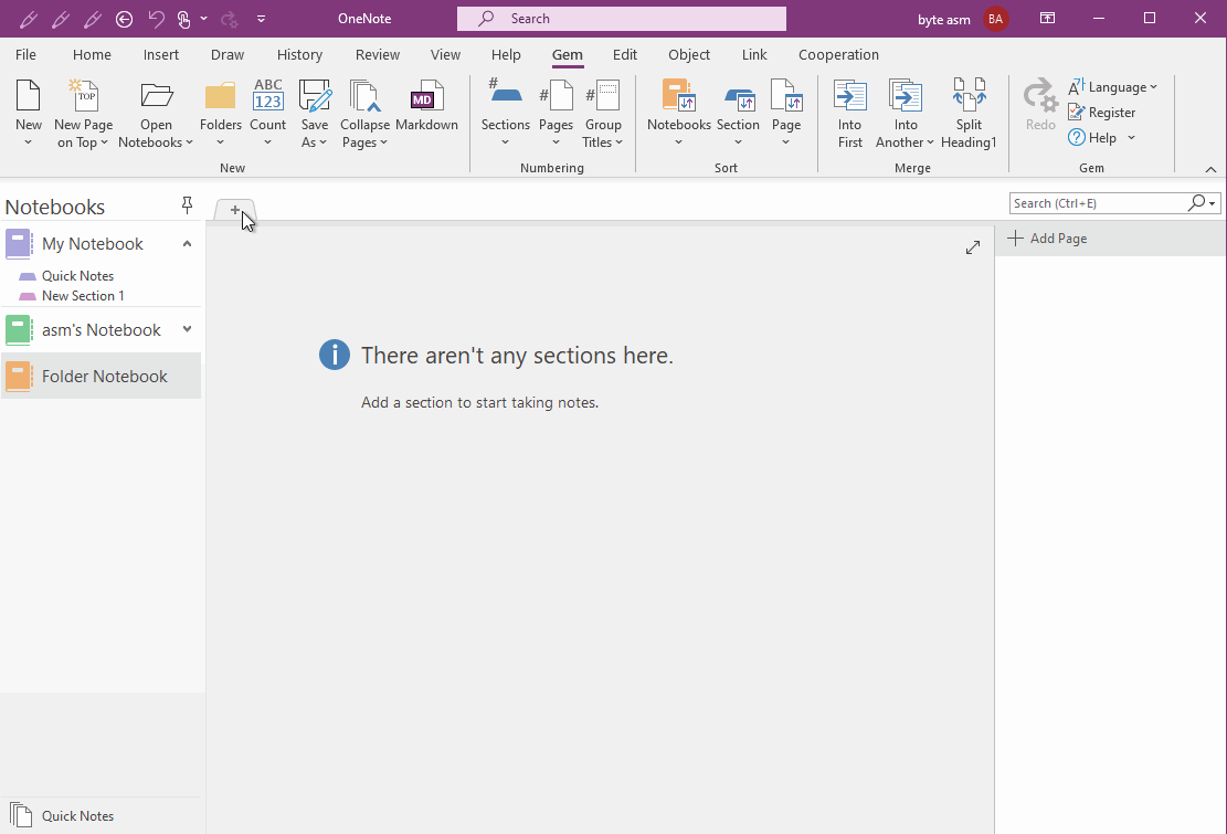 Create a Windows Folder as a Empty OneNote Notebook