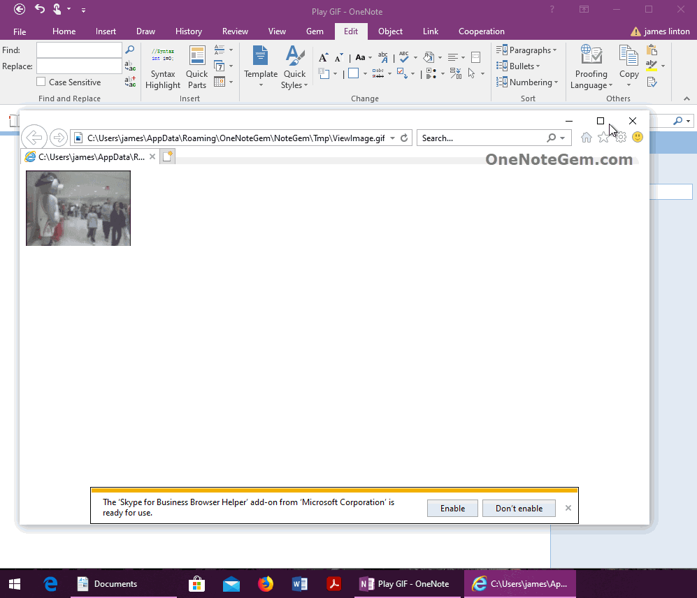 Gem Will Open the GIF Image with IE, IE play the GIF Image