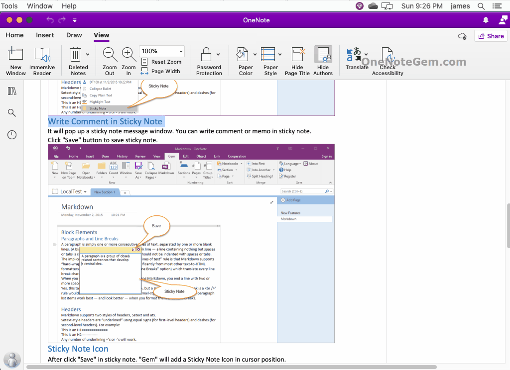 Quick, intuitive and quick viewing with the navigation panes of the Gem Menu, click to jump to headings.