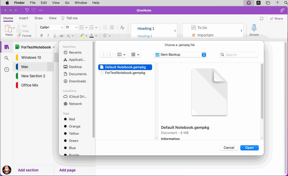 Select a .gempkg File