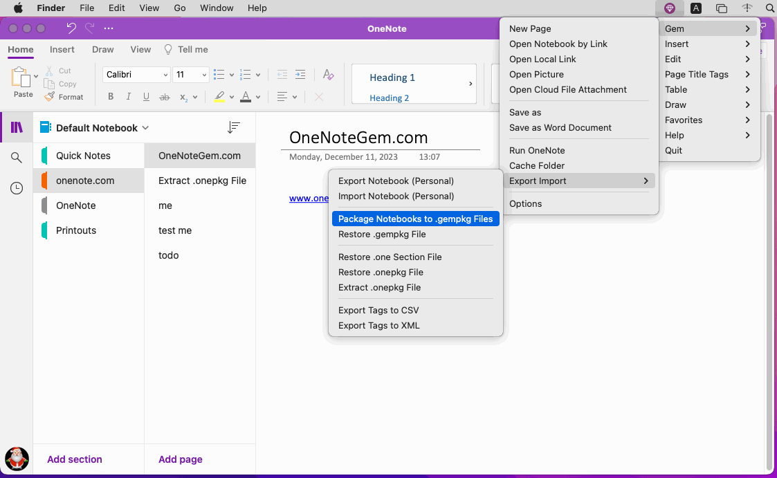 “Package Notebooks to .gempkg Files” Menu Item