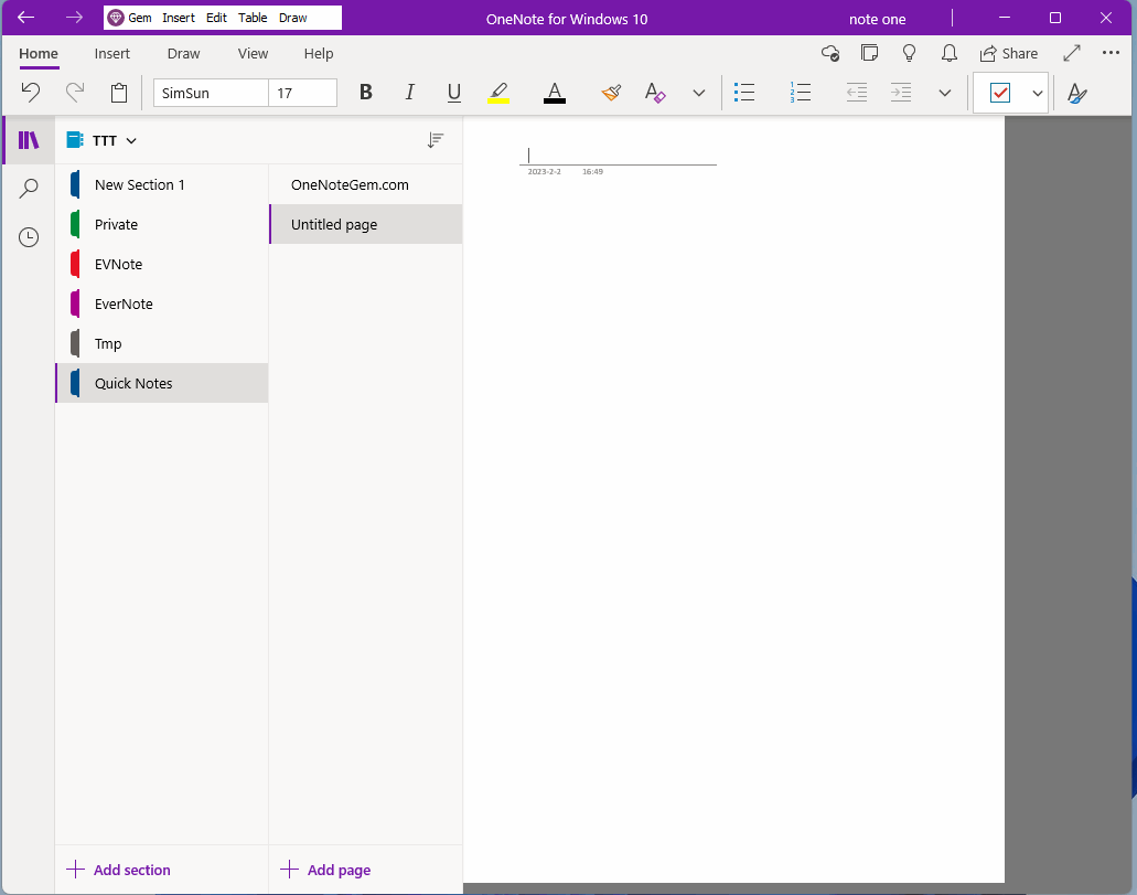 Create A4 Paper Page in Quick Notes Section