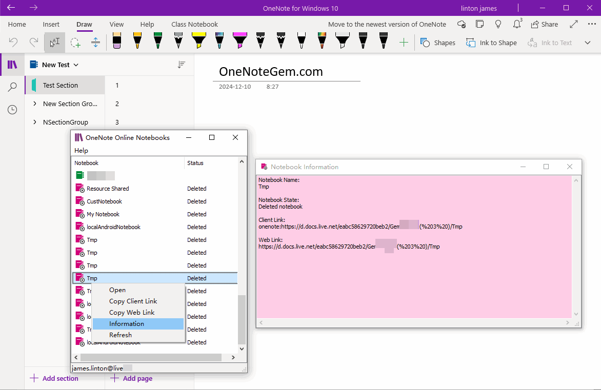 Notebook State: Deleted Notebook
