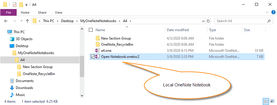 What is OneNote's Local Notebook (Folder)?