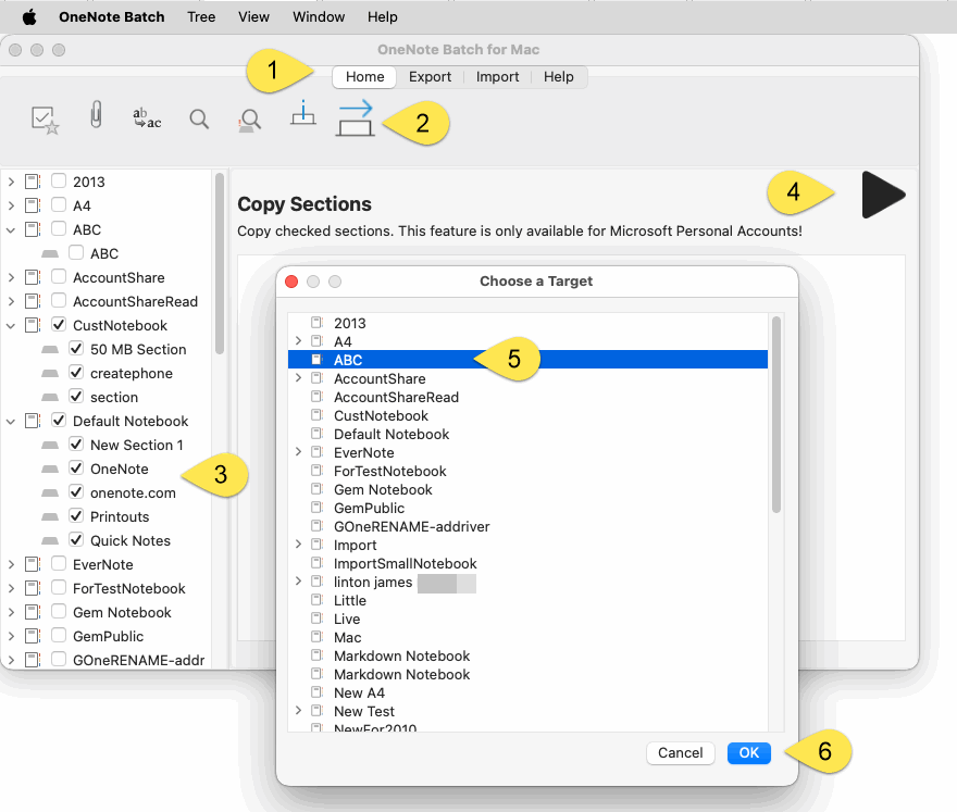 Pick Multiple Sections and Section Groups