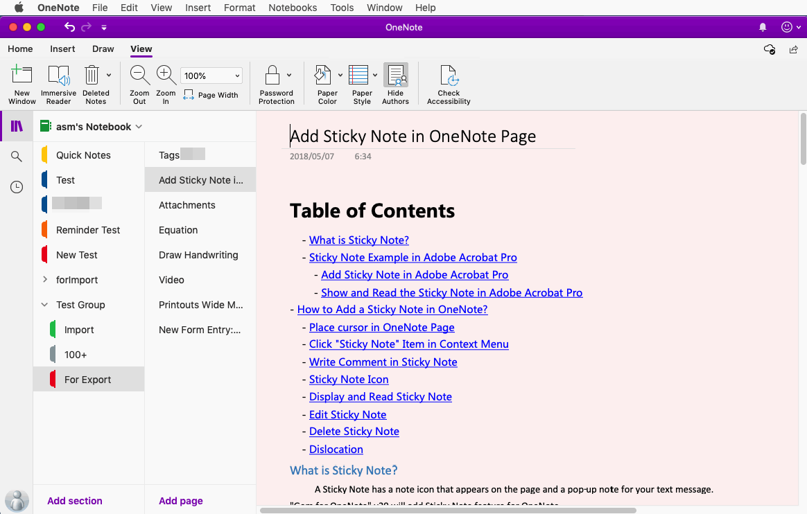 examples of onenote notebooks