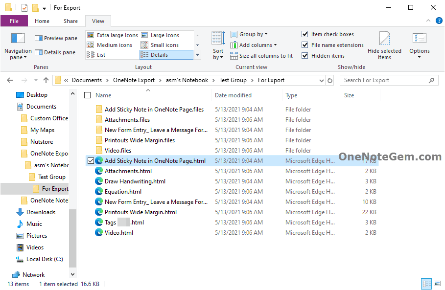 Export to Local Folder