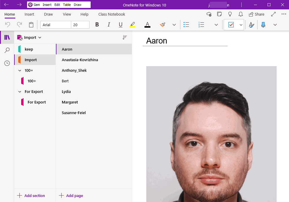 View the results in OneNote for Windows 10
