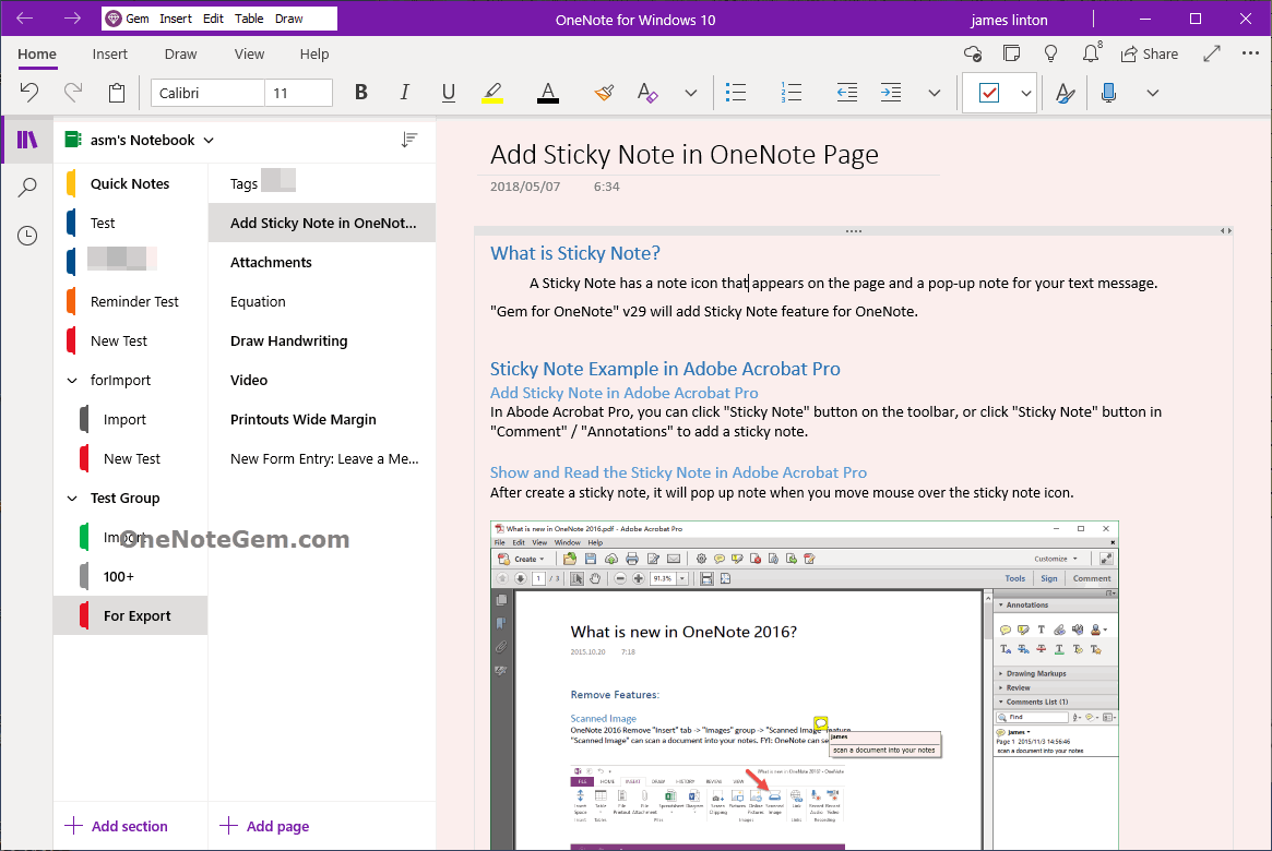 The Notebook of UWP OneNote