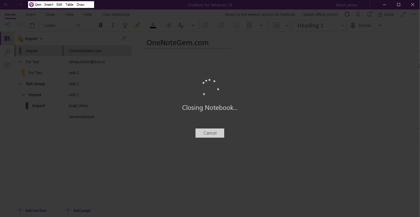 the notebook that has been opened is closed.