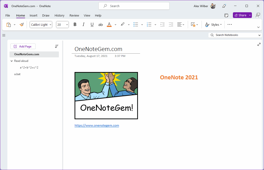 OneNote 2021, Vertical Tabs Layout, Simplified Ribbon, Hide Quick Access Toolbar