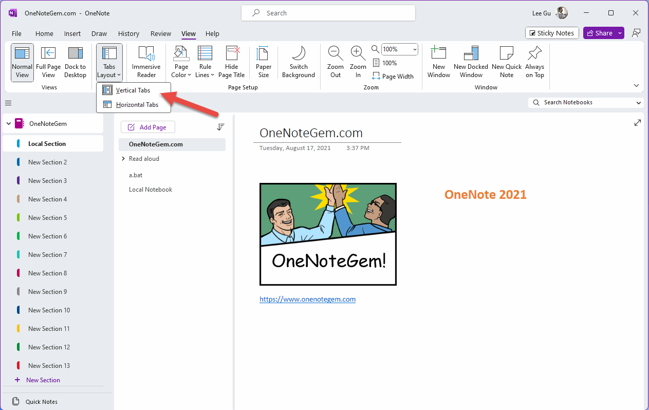 under the vertical tab, you can only put the Page List on the left side of the main window.
