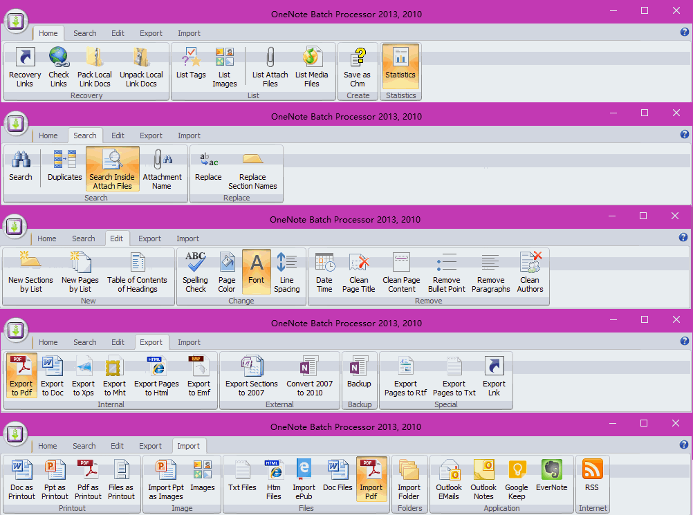 OneNote Batch Tabs