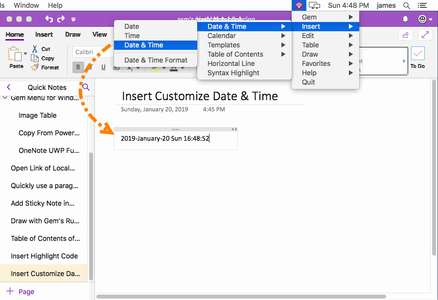 Insert a Custom Format Date and time