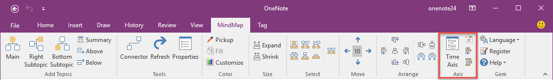 Time Axis for OneNote_Office OneNote Gem Add-Ins