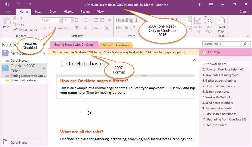 onenote file extension 2016