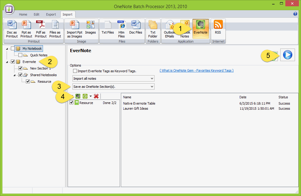 Import Evernote into OneNote