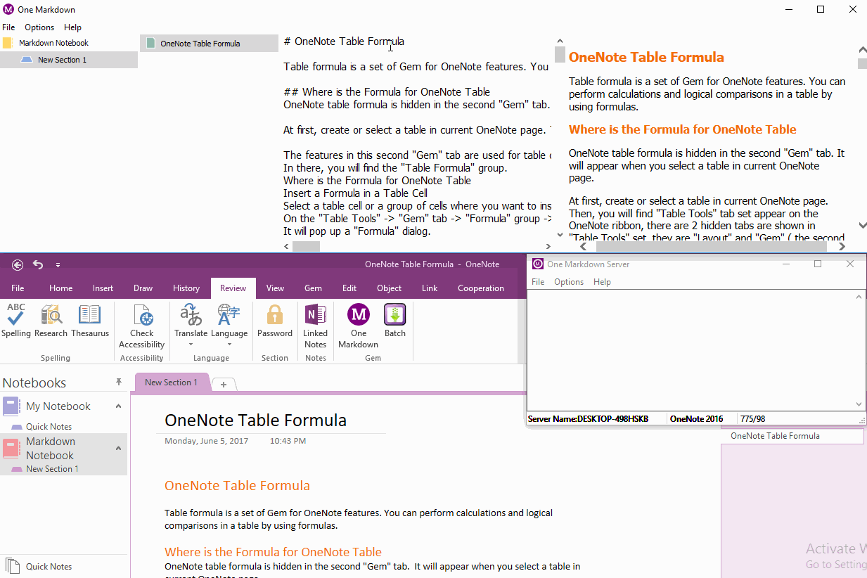 Using Markdown to Create Table of Contents of Headings for OneNote