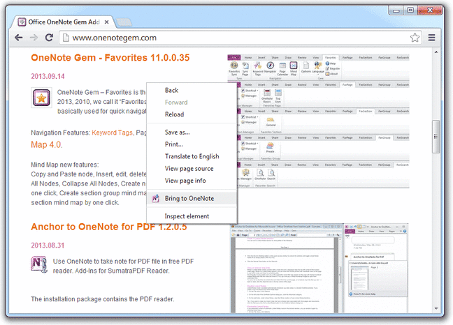 Bring to OneNote for Chrome