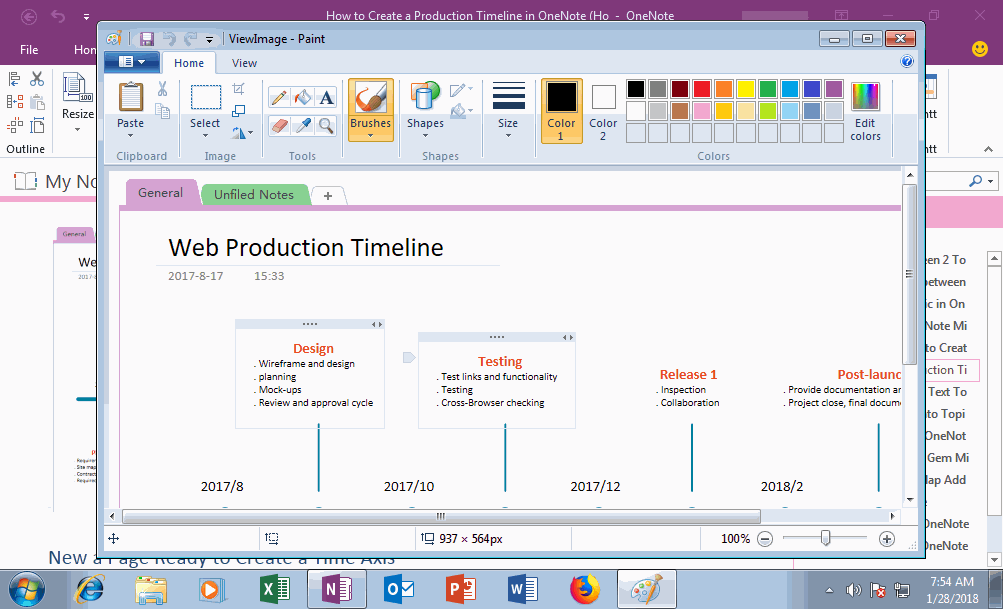 Use Windows MSPaint to View OneNote Original Size Image