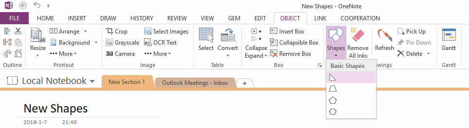 Gem Add New Shapes for OneNote