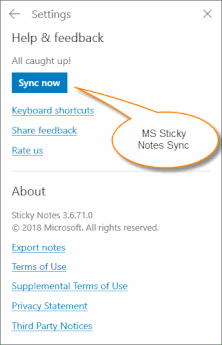 Sync to Microsoft Sticky Notes 