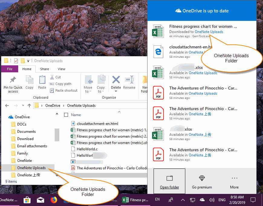 OneNote Cloud Attachment Saved in the “OneNote Uploads” of OneDrive 