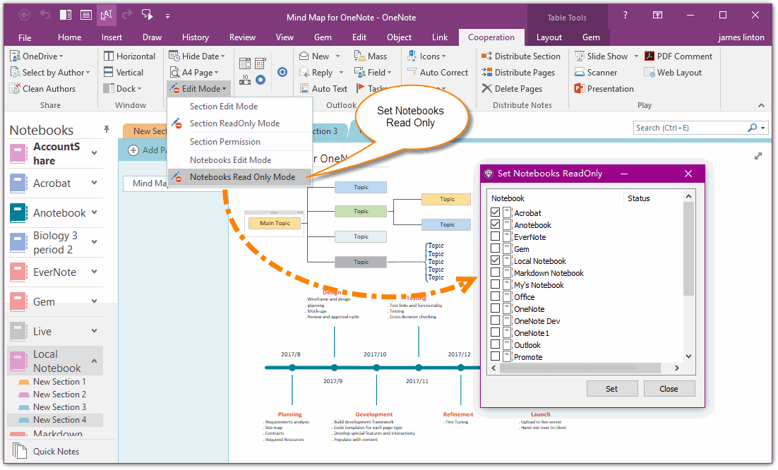 Set OneNote Notebooks to Read-Only
