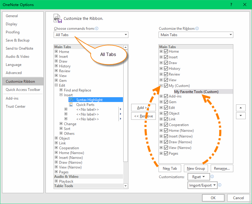 how to add onenote gem add on