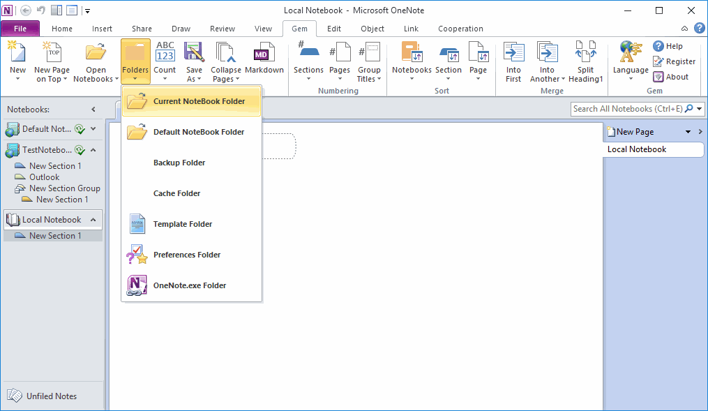 Delete an OneNote Local Notebook
