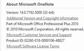 Currently, Office 2010 version is 14.0.7192.5000.
