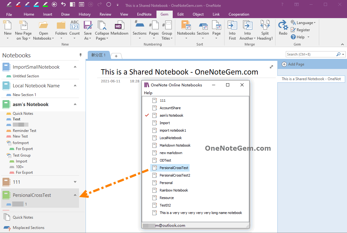 Open Shared Notebook in OneNote